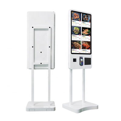 White Self Ordering Kiosk Bill Płatności Akceptor gotówki Maszyna biletowa