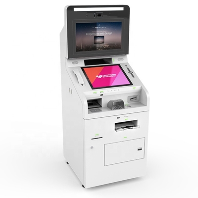 Kiosk z bankomatami bankowymi do wydawania kart płatniczych, usługi transferu pieniędzy