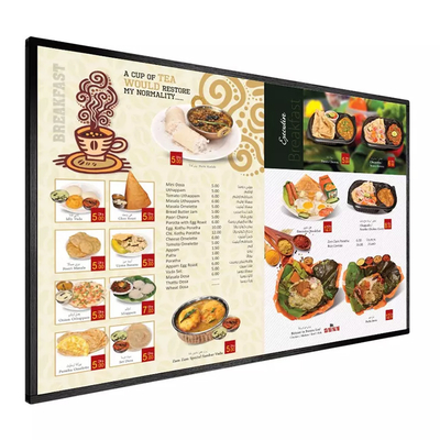 43-calowy naścienny tablica menu Digital Signage Wyświetlacz LCD Ekran reklamowy