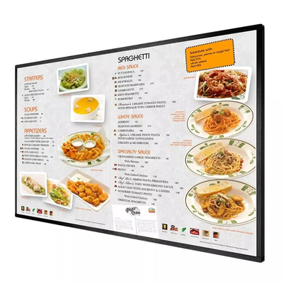 43-calowy naścienny tablica menu Digital Signage Wyświetlacz LCD Ekran reklamowy