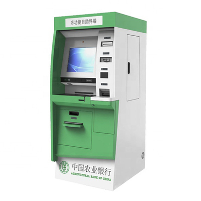 Kiosk z płatnością rachunków z czytnikiem kart i bankomatem bankomatu
