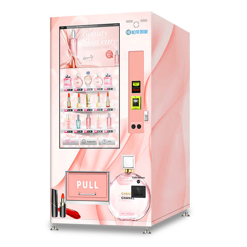 Kioski z automatem do sprzedaży szminki rysunek prezent zabawka gra perfumy makijaż kosmetyki